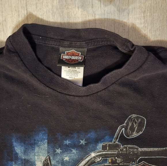 Harley Davidson Mens Black Born To Be Free T-Shirt Size L 100% Cotton - Picture 3 of 7